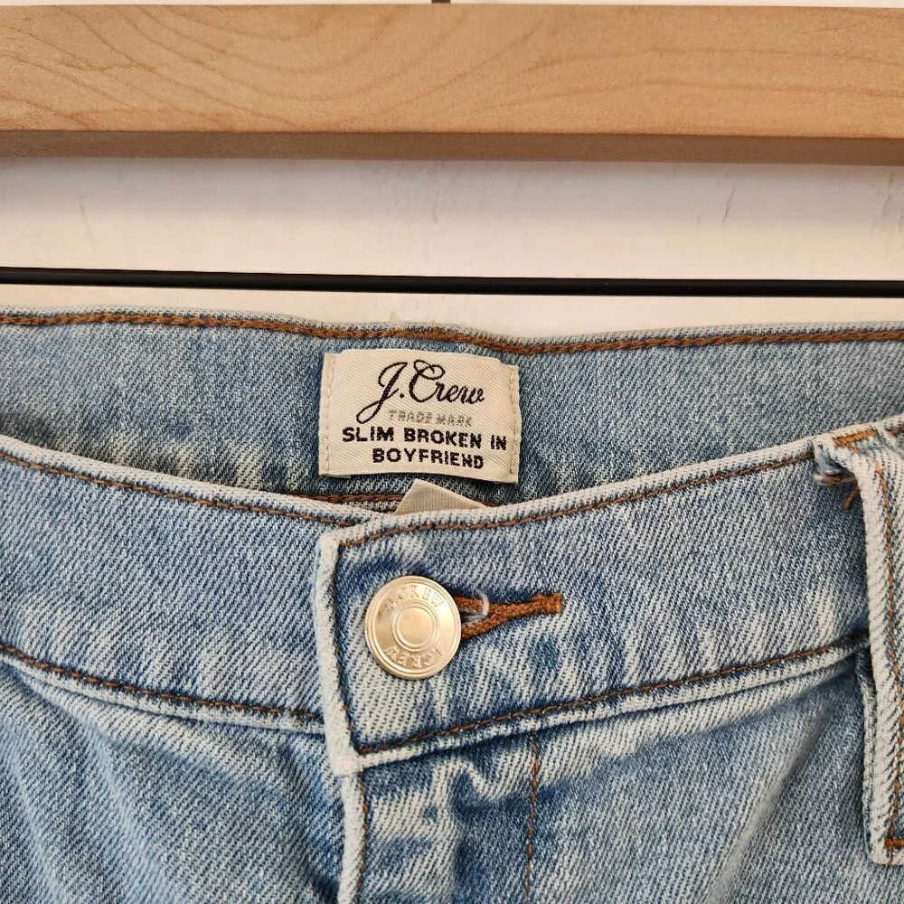 J. Crew Slim Broken In Boyfriend Jeans Light Wash Denim Women's 31